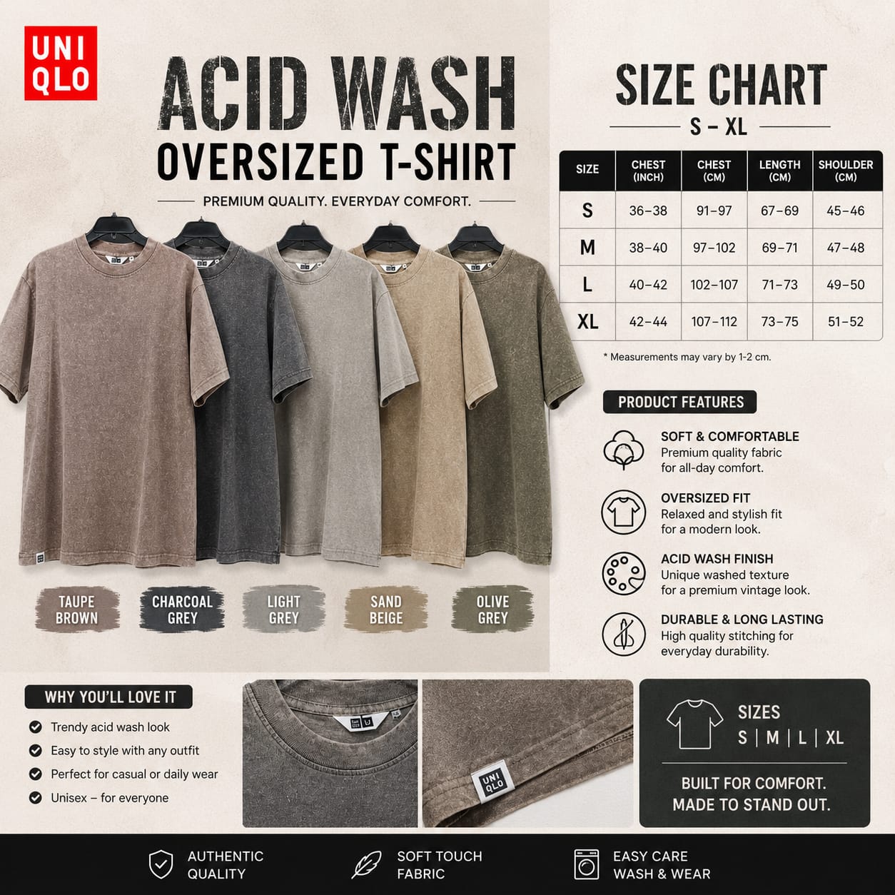 Uniqlo Acid Wash Tshirt