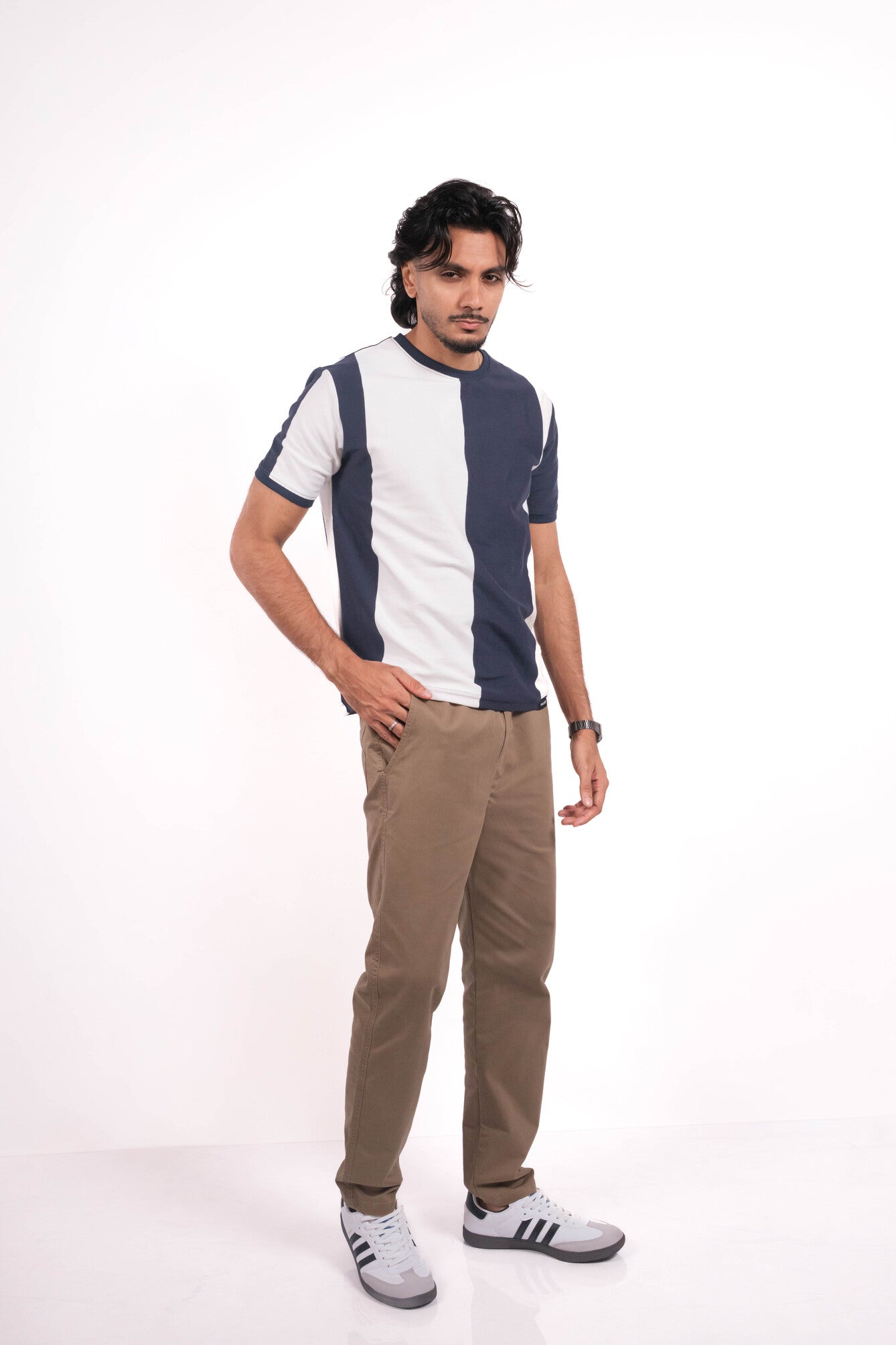 Monoline Crop Tshirt - Midnight Blue