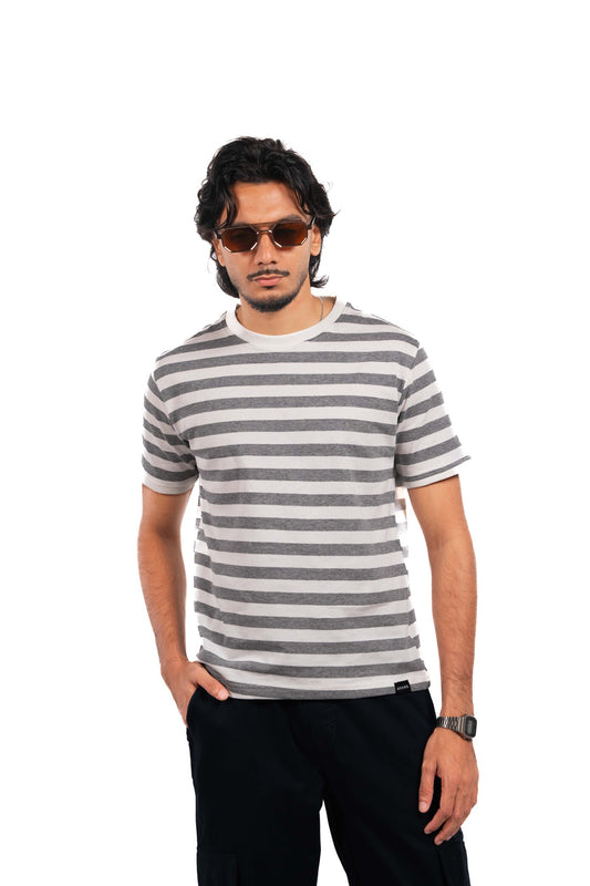 Monostrip Tshirt - Gray/White