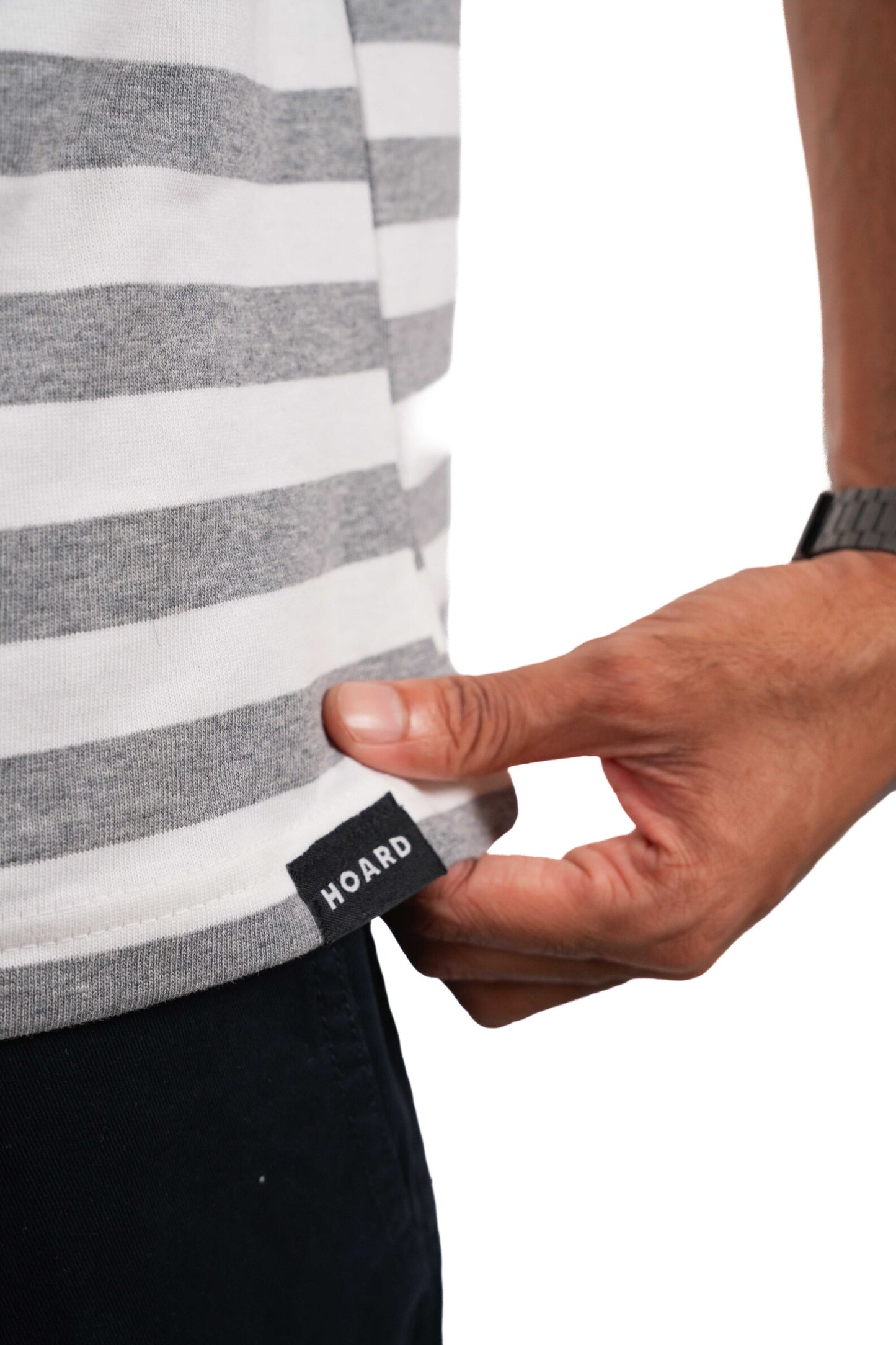 Monostrip Tshirt - Gray/White