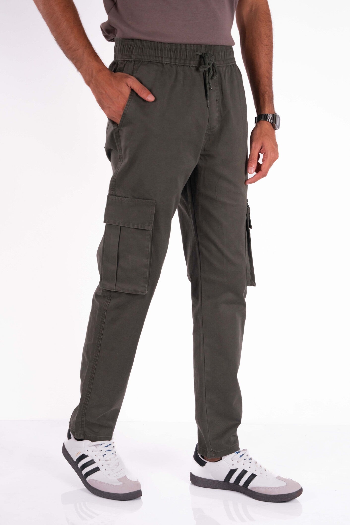 Slim Fit Cargo - Army Green