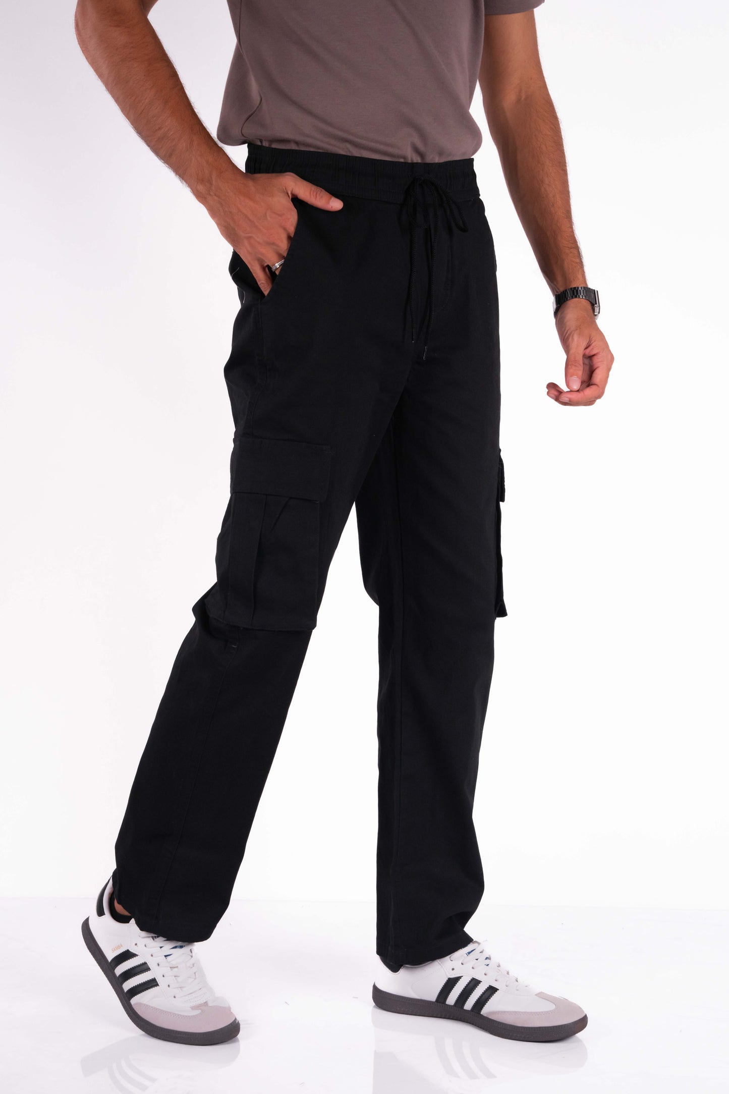 Straight Fit Cargo - Black