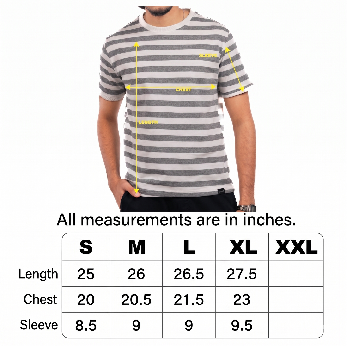 Monostrip Tshirt - Gray/White