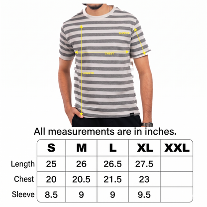 Monostrip Tshirt - Gray/White