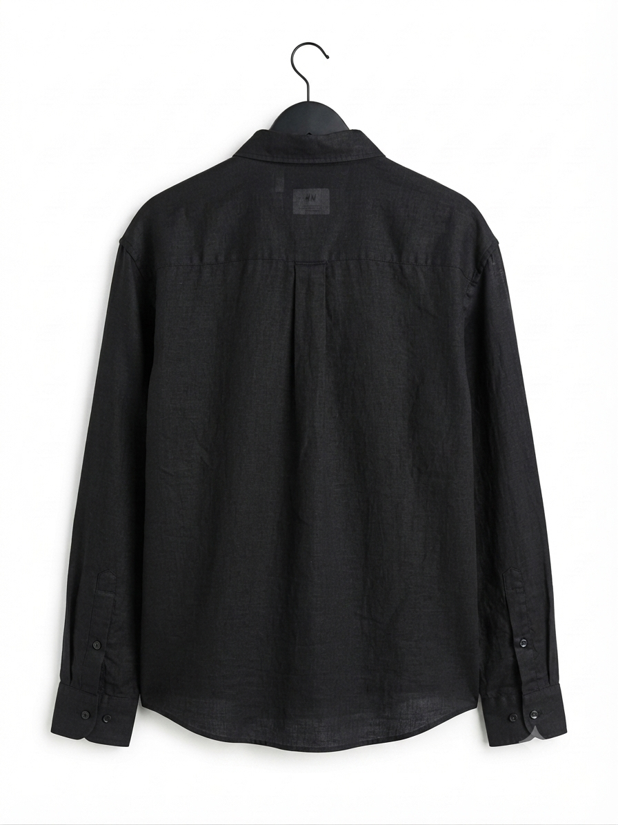 H&M Linen Shirt Long sleeves - Black
