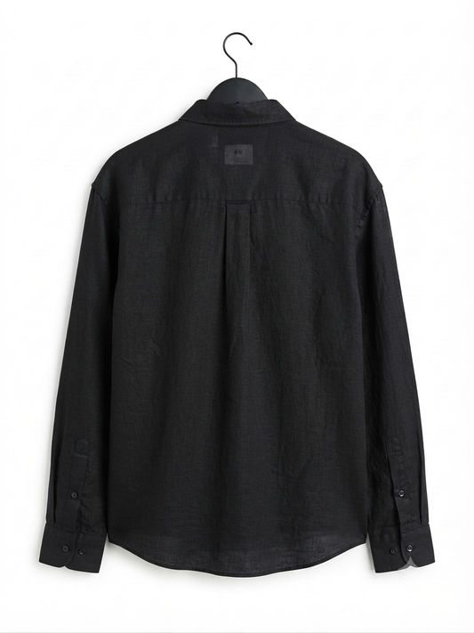 H&M Linen Shirt Long sleeves - Black