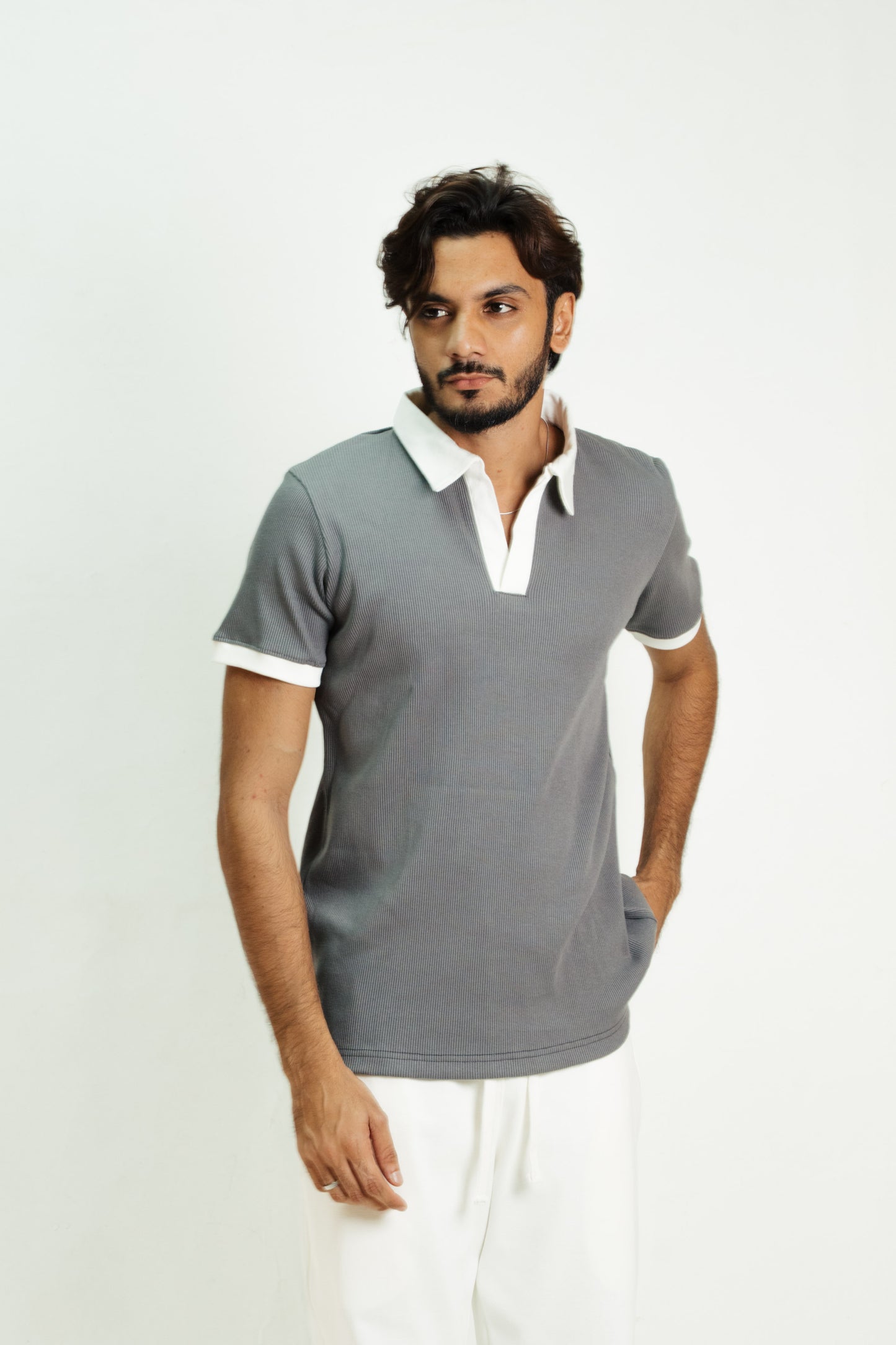 Rib Polo - Grey