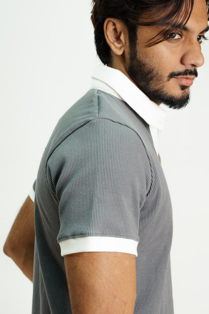 Rib Polo - Grey