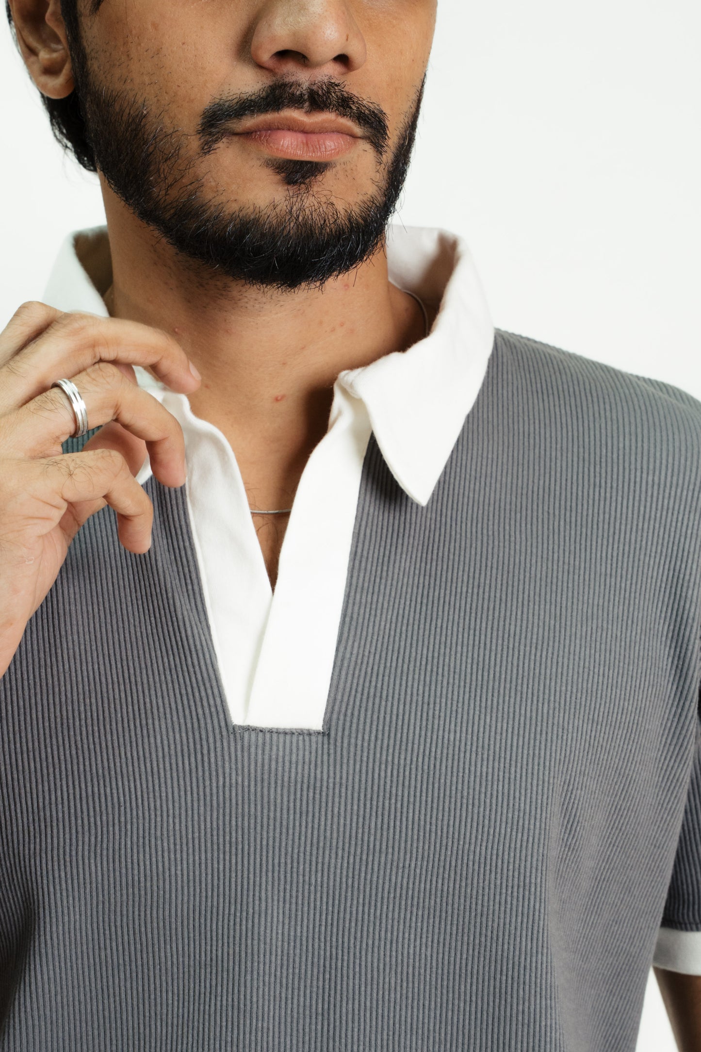 Rib Polo - Grey