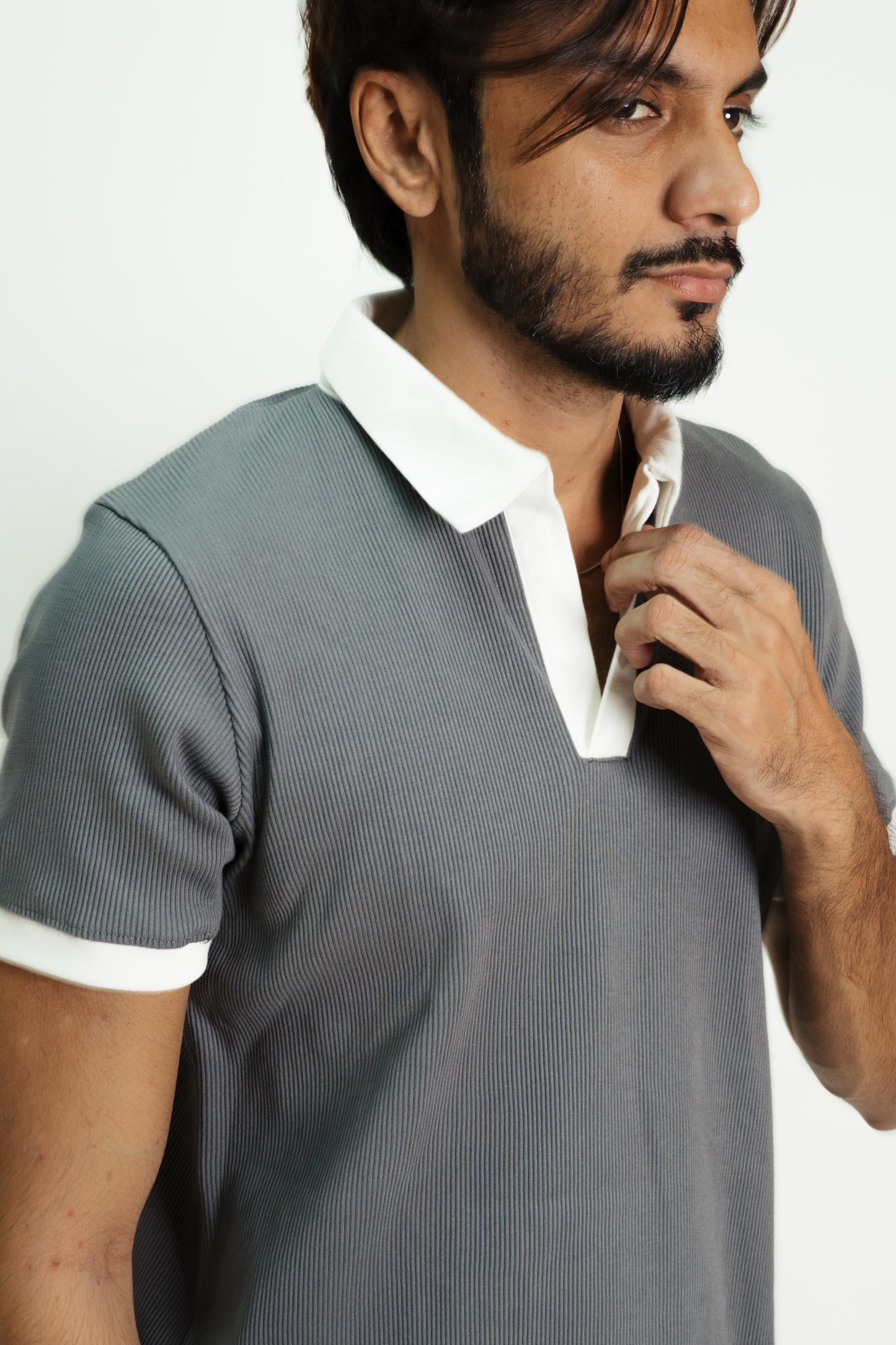 Rib Polo - Grey